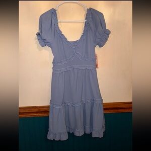 Blue ruffled dress